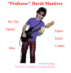 La home page del sito del prof. Mazières.