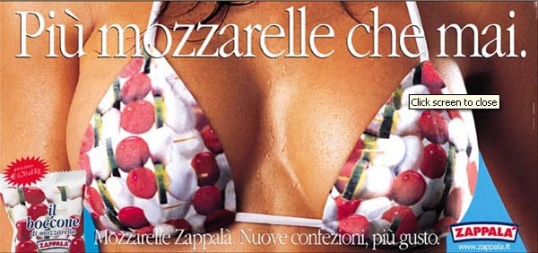 Il seno (elemento importante dell'identità femminile) equiparato a mozzarelle.